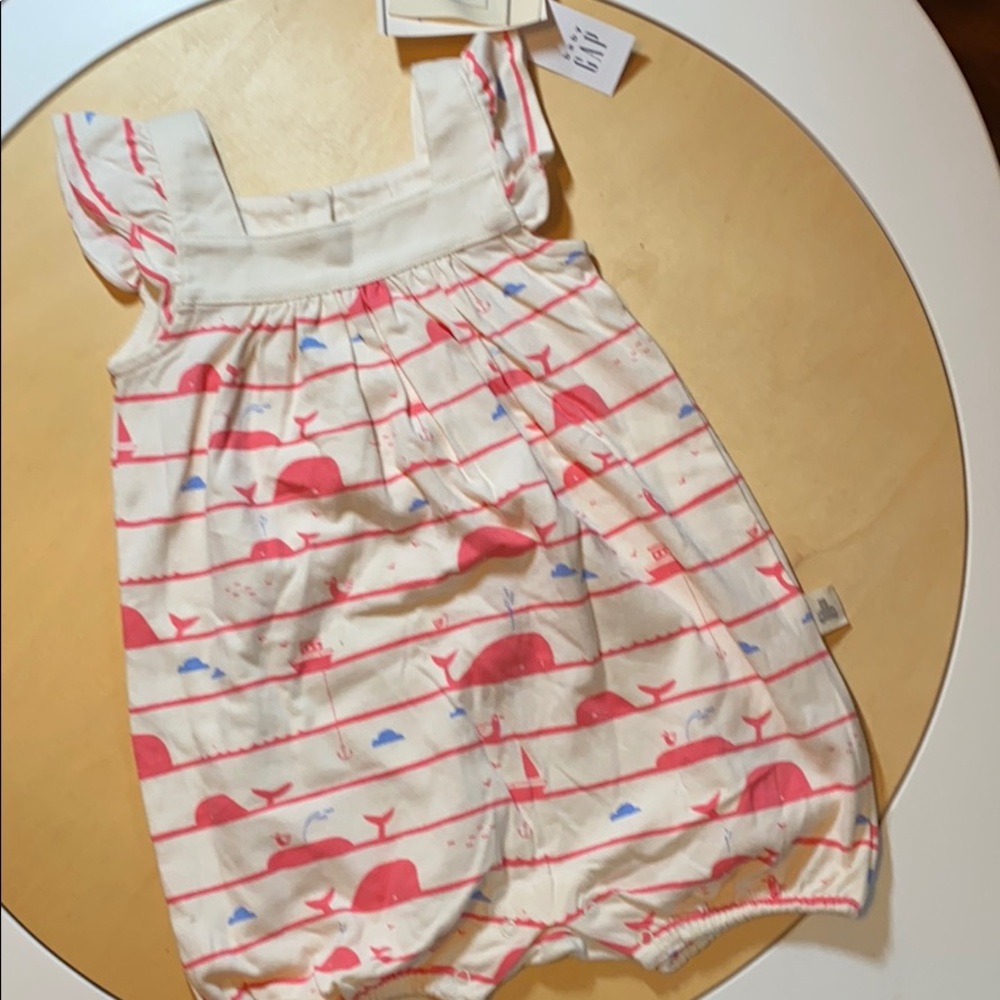 Baby gap sea whale cloud organic romper